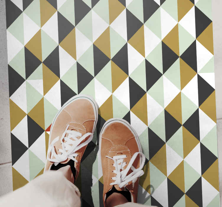 Tapis vinyle géométrique agencement en mosaïque triangulaire - TenStickers