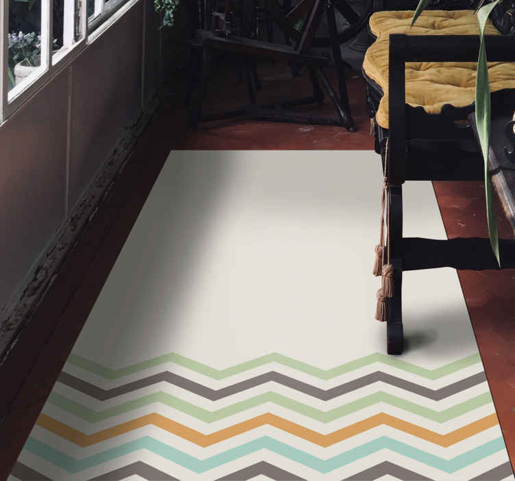 Tappeto vinile strisce stile motivo a chevron - TenStickers
