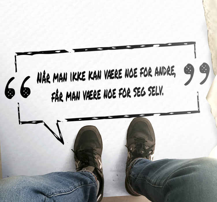Norsk sitat være deg selv tilpasset vinyl teppe - Tenstickers