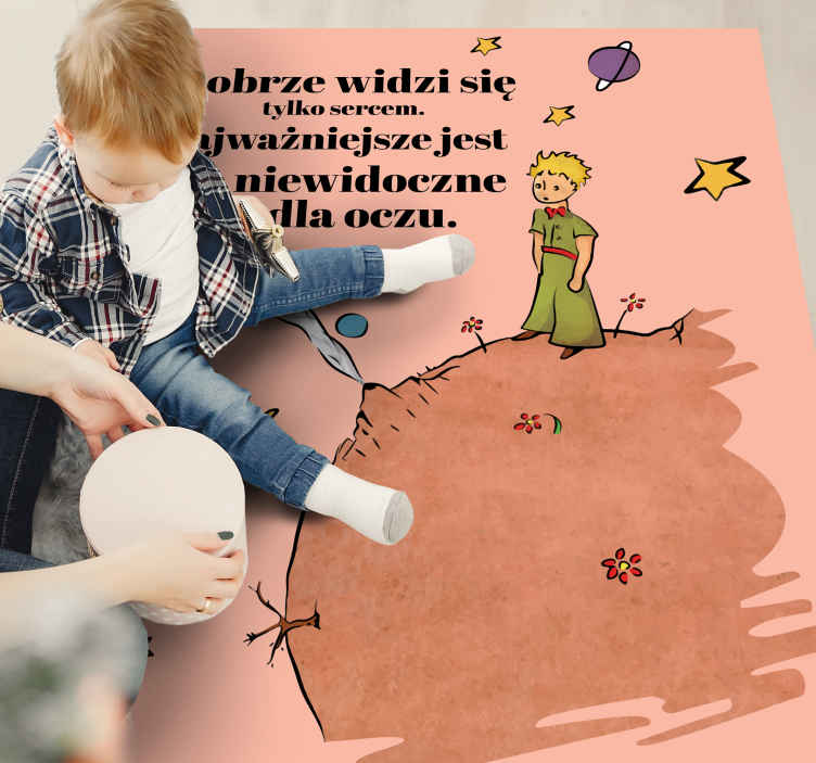 Galaxy cytat z niestandardowego dywanu małego księcia - TenStickers