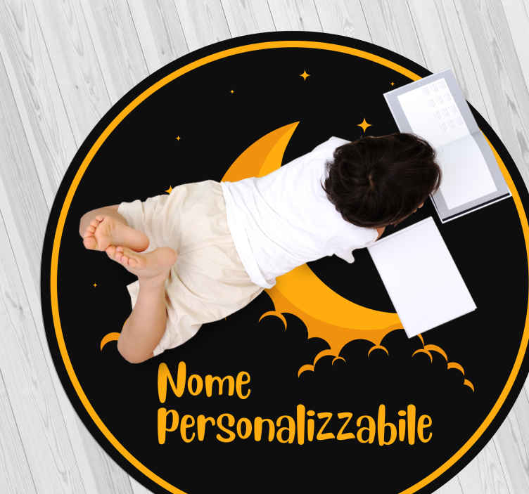Tappeto in vinile nome Stelle e luna