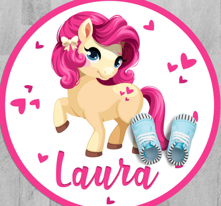 Tappeto in vinile nome Principessa unicorno con nome