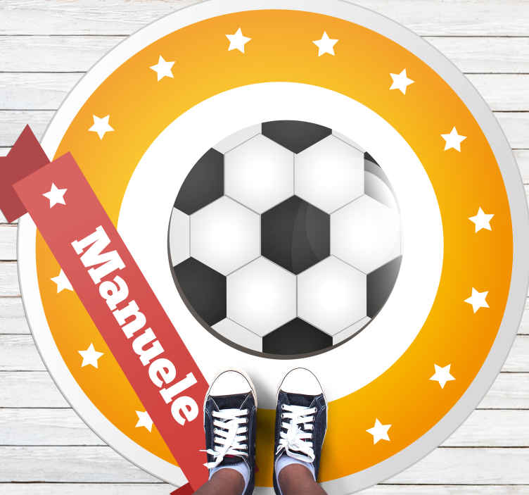 Tappeto in vinile nome Nome personalizzabile della vita da calcio