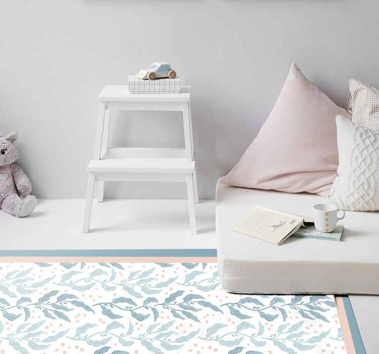Tapis vinyle plantes motif de feuille subtil - TenStickers