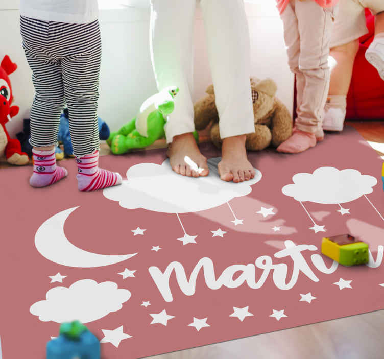 rôzne vinylové koberce pre deti sladká nočná obloha s menom - Tenstickers