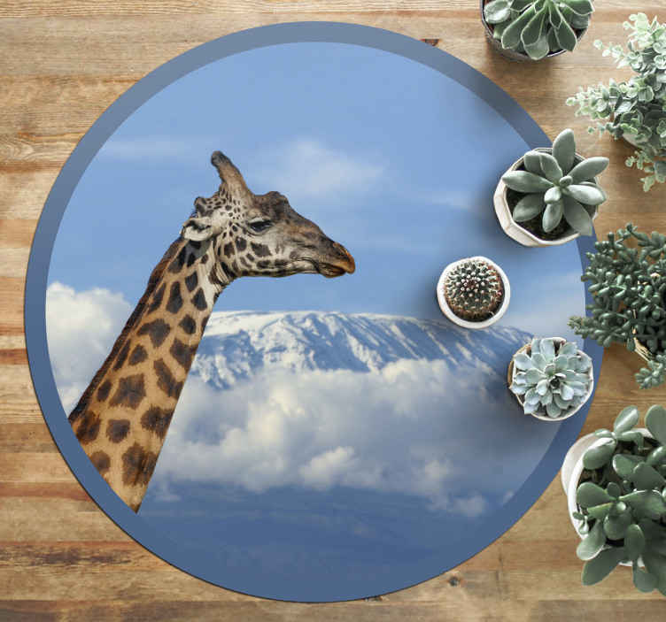 Tapis Vinyl Animal Tapis En Sticker Animal Girafe De Montagne Tenstickers