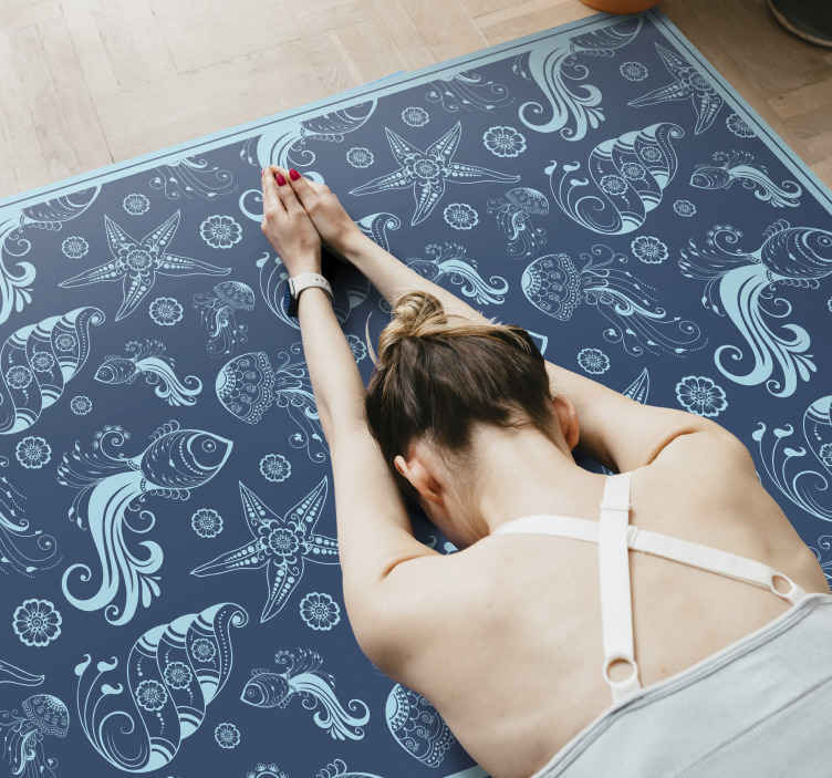 Ornamental Sea Life animal rug - TenStickers