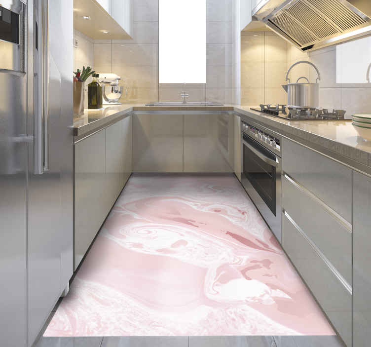 Rose Gold Marble Kitchen Flooring TenStickers   34911 