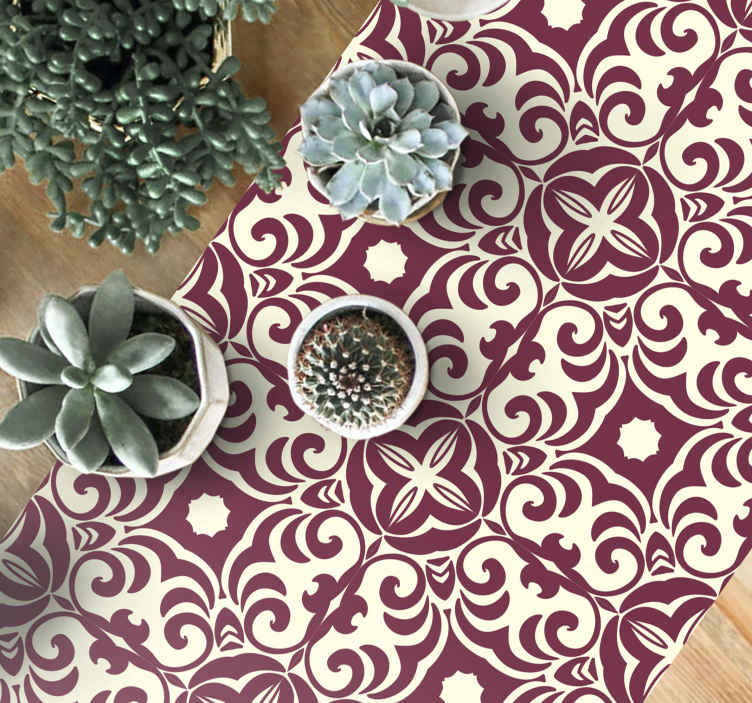 Alfombra vinílica dormitorio concepto floral intrincado - TenVinilo