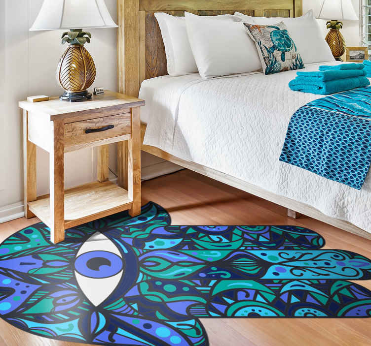 Alfombra vinílica mandala símbolo de mano colorido - TenVinilo