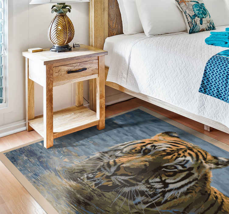 Bébé Tigre Animal Rectangle Large Tapis Tapis de salon chambre à coucher