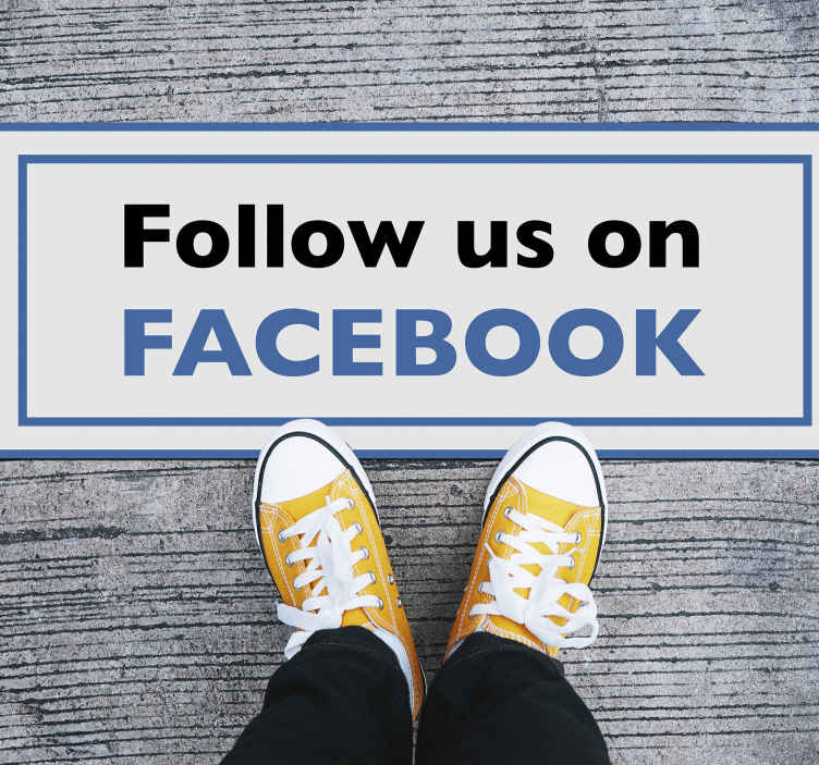 Follow us on Facebook custom vinyl rug - TenStickers