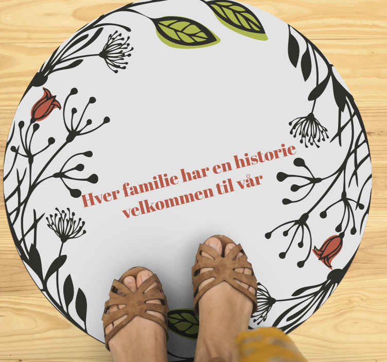 Velkommen til vår familiehistorie vinyl teppe - Tenstickers