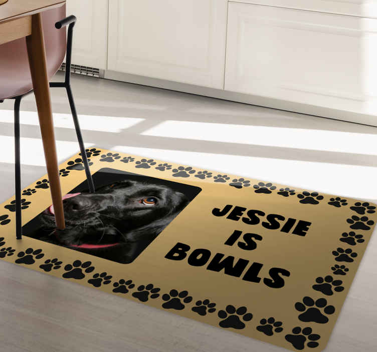 Picture food bowl animal rug - TenStickers