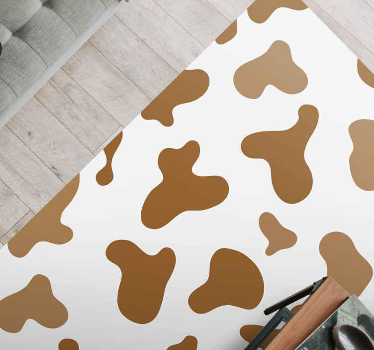 Brown spots animal print rug - TenStickers