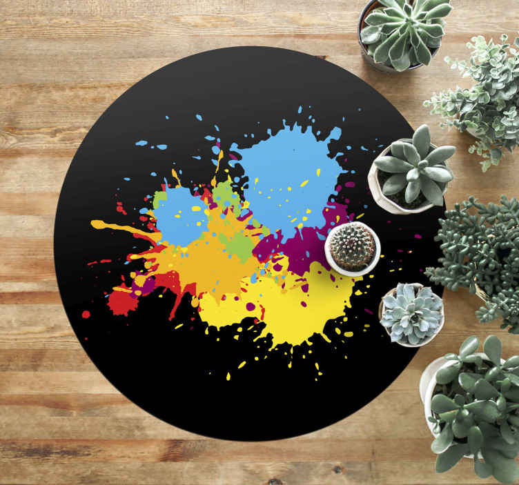 Alfombra vinílica baño explosión colores artística - TenVinilo
