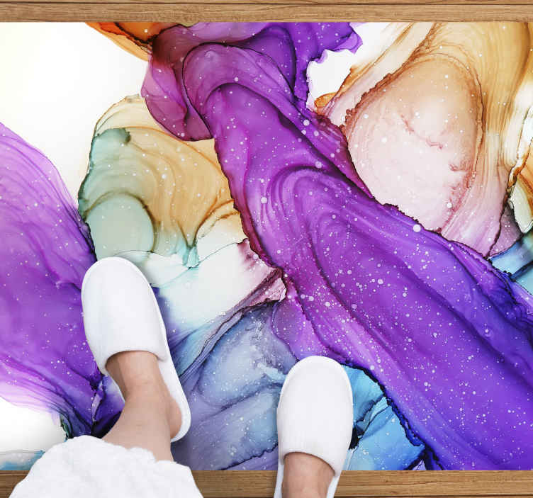 Abstract Fluid Swirls bathroom vinyl rug - TenStickers
