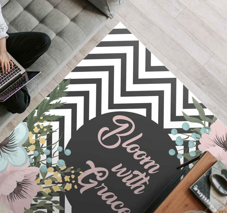 Bloom with grace custom rug - TenStickers