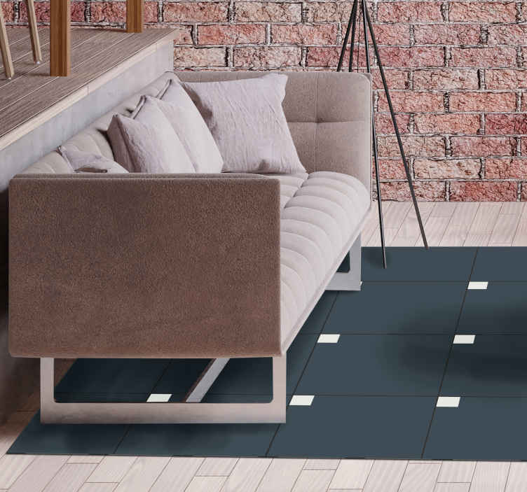Alfombra vinilo nórdica azul moderno - alfombras para baño
