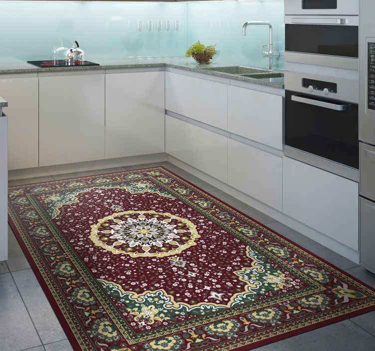 bang Kinderdag schuur Etnische vinyl tapijt Keuken Perzische textuur - TenStickers