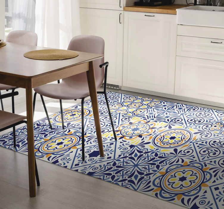 Tapis De Cuisine Imitation Carrelage Blanc