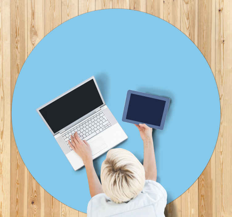 Blue background modern vinyl rug TenStickers