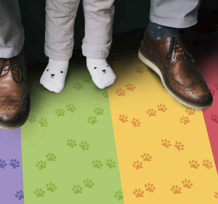 Paw pattern animal vinyl rug - TenStickers