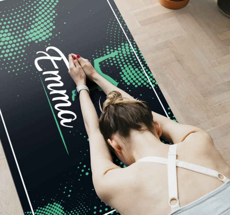 Gymnastiek met naam vinyl tapijt slaapkamer - TenStickers