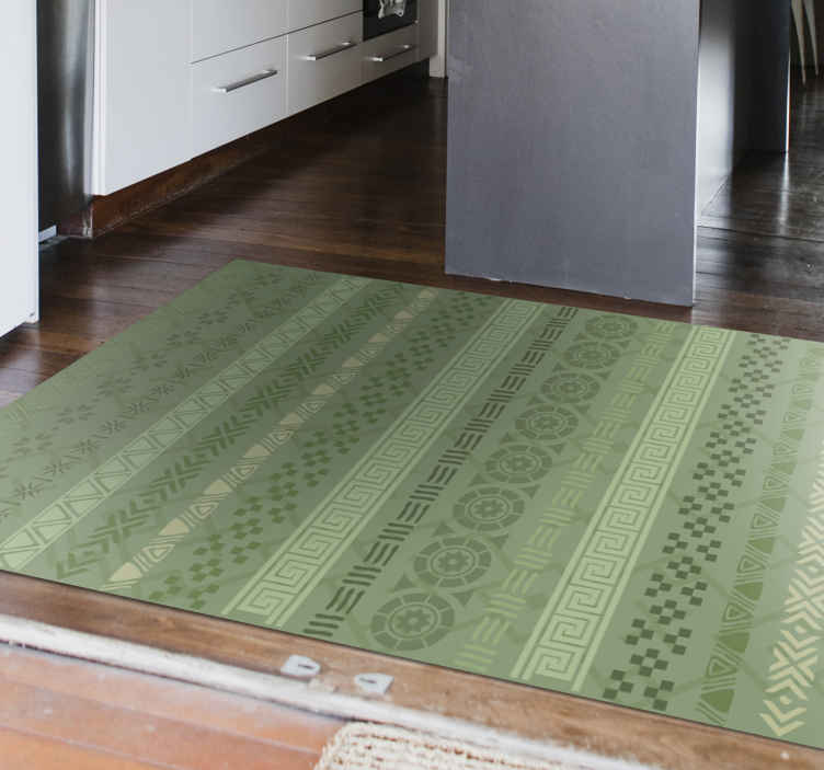 Puzzle stamp effect on green mosaic vinyl flooring - TenStickers