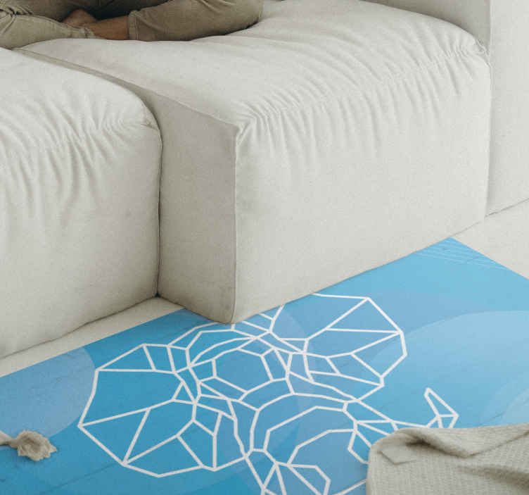 Alfombra vinílica animales cara de elefante azul - TenVinilo