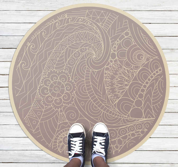 Tappeto vinile mandala motivo circolare intricato - TenStickers