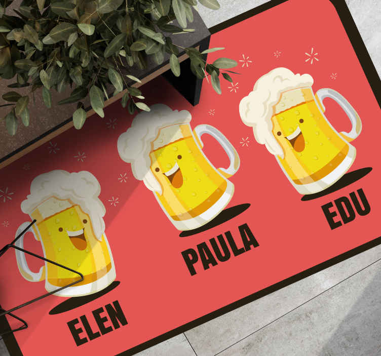 Beers personalized vinyl mat TenStickers