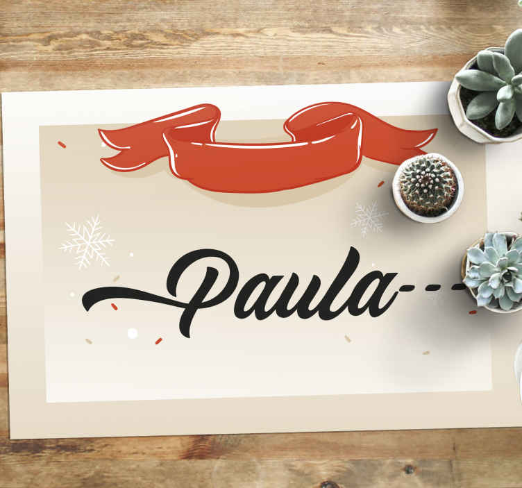 Vinyl teppich weihnachten beige design mit namen - TenStickers
