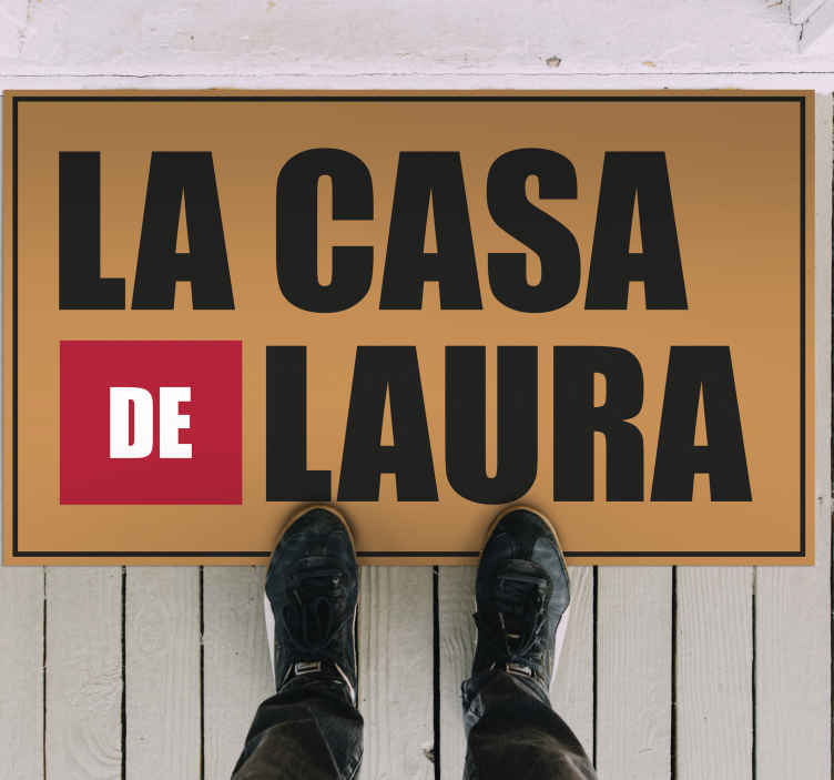 Alfombra de vinilo con nombre La casa de