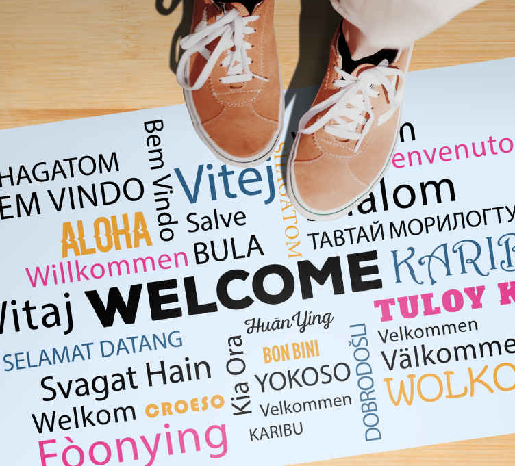 Tapis vinyle citation bienvenue à tous aloha - TenStickers