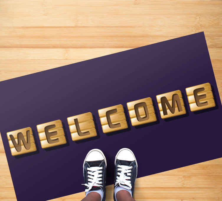 Welcome mat come and stay entrance hall rug - TenStickers