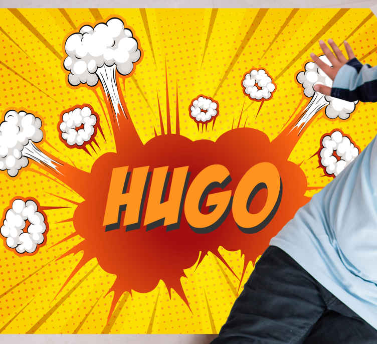 Comic speech bubble with name personalised mat - TenStickers
