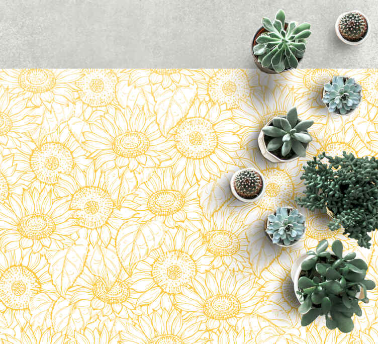 Tapis vinyle plantes motif tournesol - TenStickers