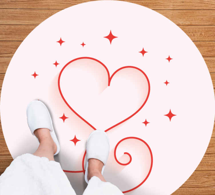 Alfombra vinílica dormitorio patrón de remolino de corazón - TenVinilo