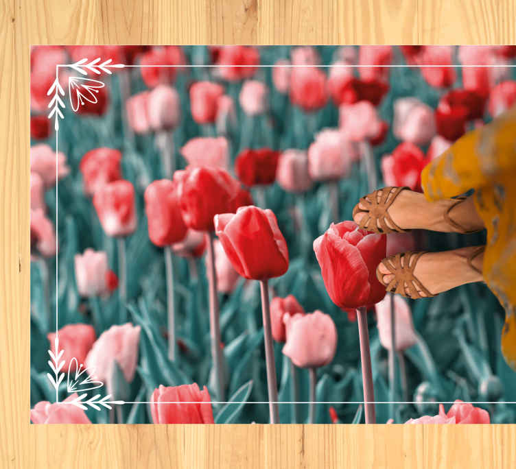 Diferite lalele aproape de covor floral - TenStickers