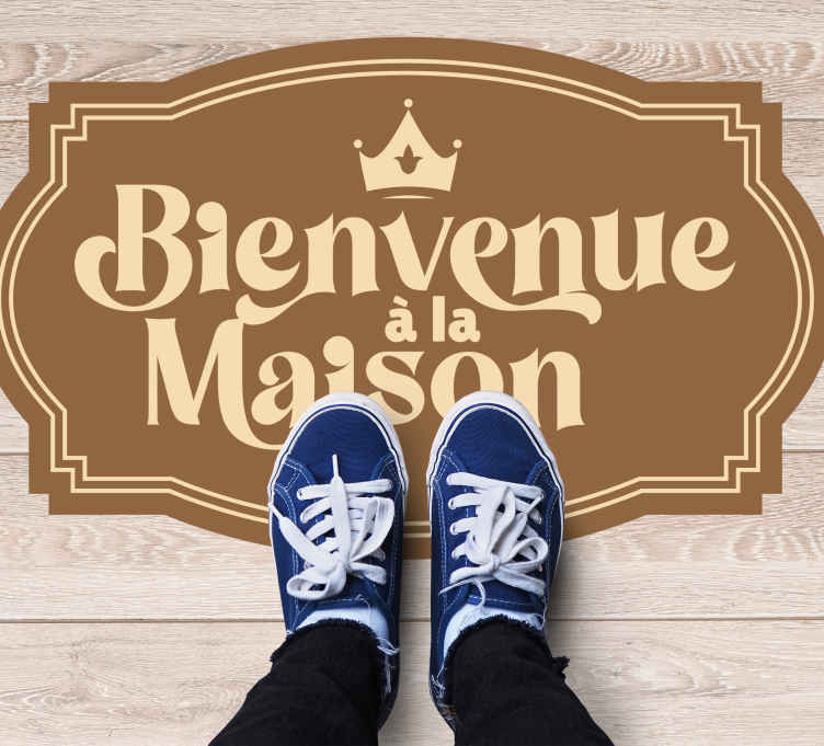 Tapis Vinyl Citation Phrase De Bienvenue A La Maison Tenstickers
