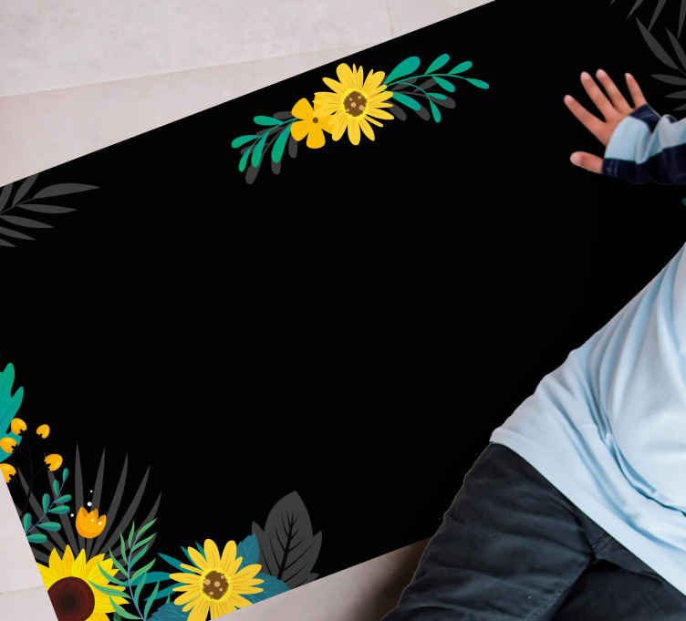 Tapis vinyle fleurs et plantes exposition florale lumineuse - TenStickers