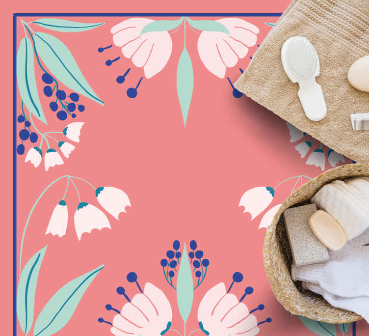 Delicate pattern of Polish flowers  floral rug - TenStickers