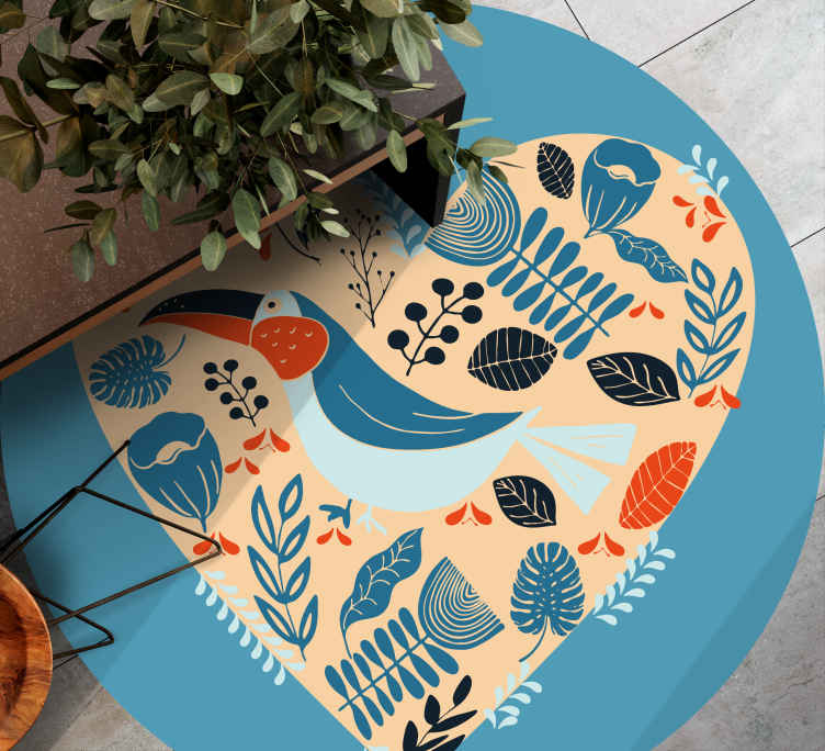 Semboller çiçekler ve kalpler çiçek kilim - TenStickers