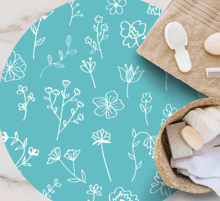 Elegant illustrations flower vinyl rug - TenStickers