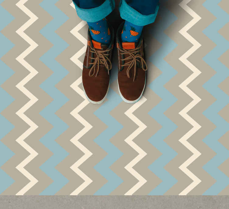Tapis vinyle rayures style motif à chevrons - TenStickers