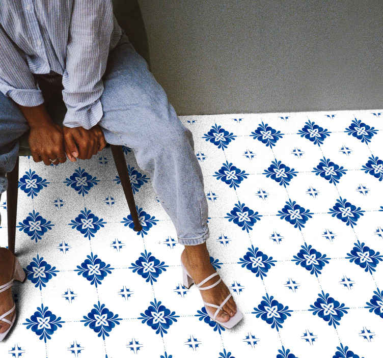 Hydraulische tegels vinyl tapijt Vintage tegel - TenStickers