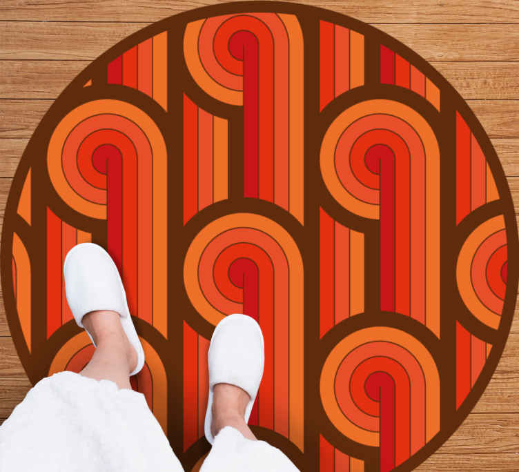 Tapis vinyle retro Formes rayées - TenStickers