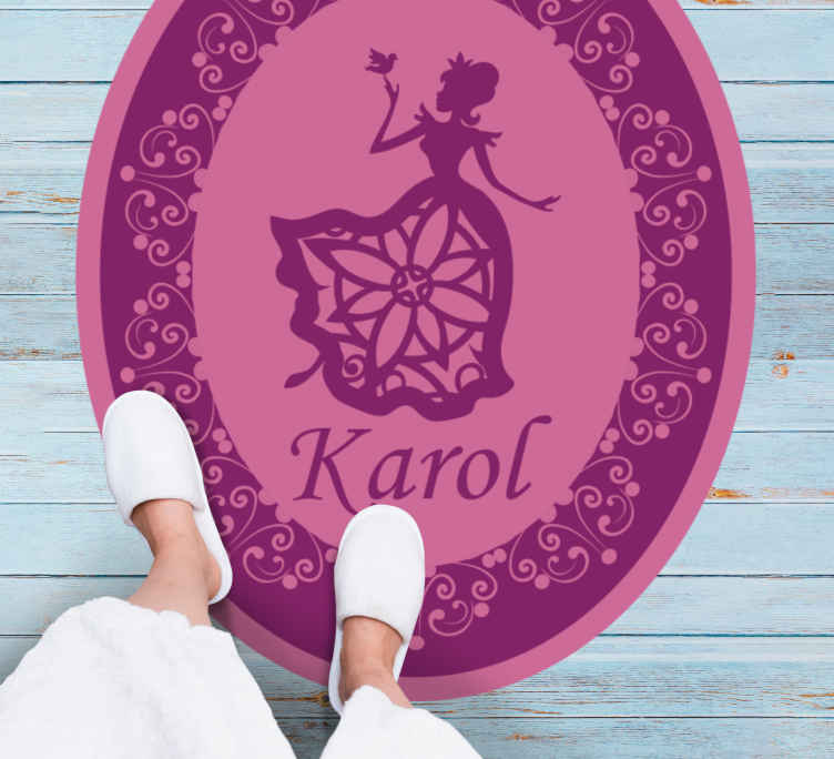 Elegant prinsessa med en personlig rosmatta - Tenstickers