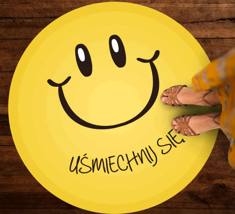 Chodnik winylowy do przedpokoju uśmiech mruga twarz - TenStickers